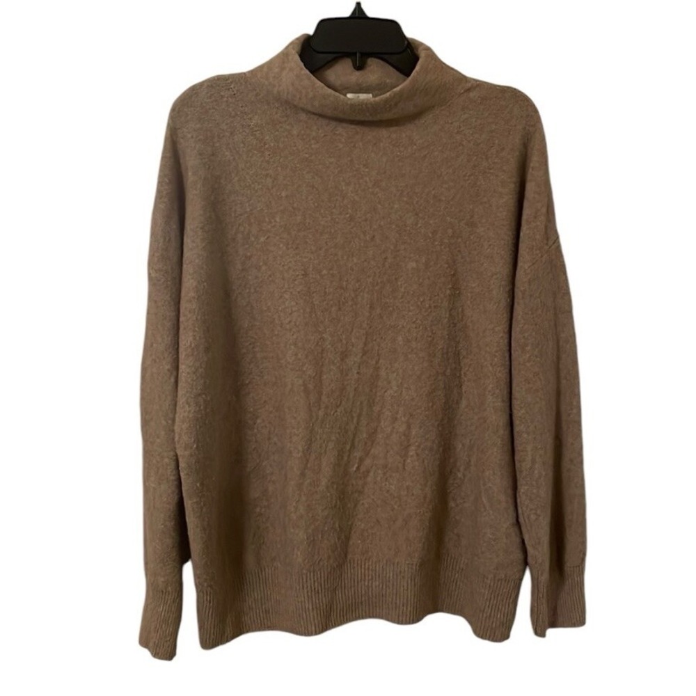 Joie‎ Women's Tan Light Brown Mock Neck Wool Blend Pullover Sweater Size L
